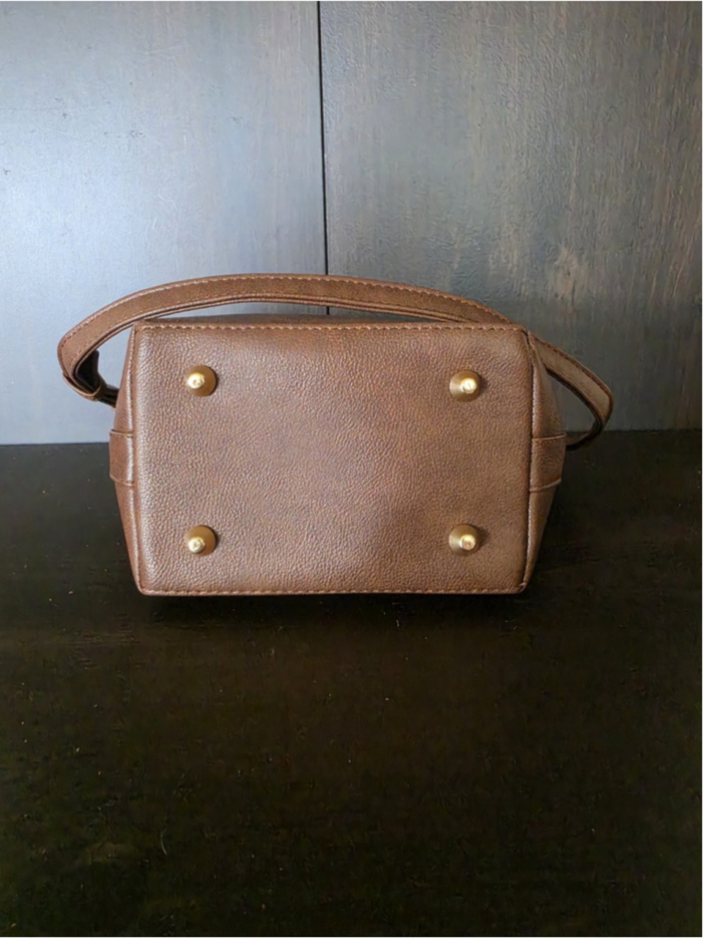 Buckle Dark Brown Floral Embossed Tooled Artisan LEATHER Shoulder Bucket Bag - Picture 10 of 16